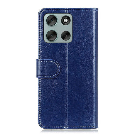 EIDERWOOD Motorola Moto G56 Kunstskinn Flip Deksel m. Kortholder & Ståfunksjon - Blå