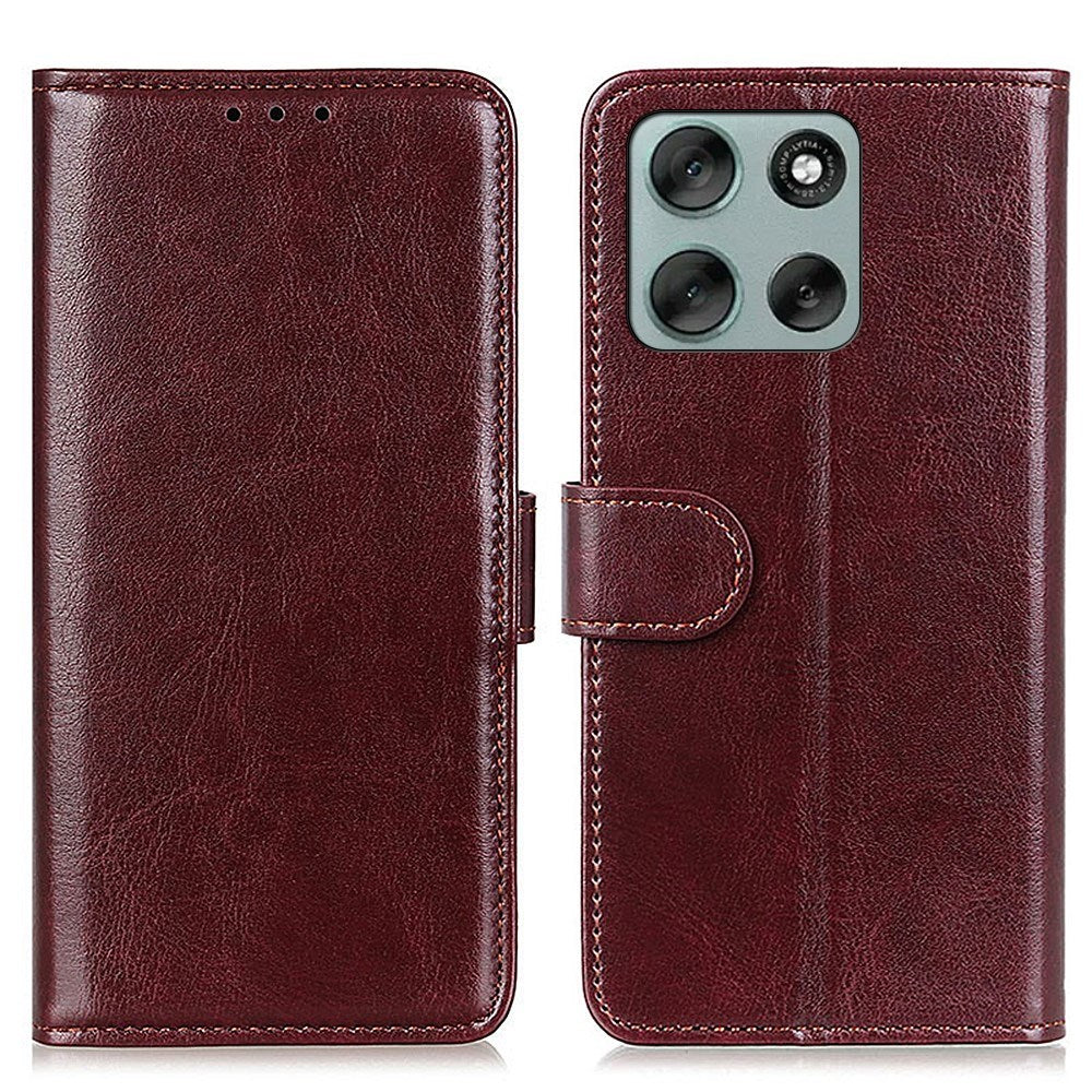 EIDERWOOD Motorola Moto G56 Kunstskinn Flip Deksel m. Kortholder & Ståfunksjon - Brun
