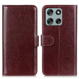 EIDERWOOD Motorola Moto G56 Kunstskinn Flip Deksel m. Kortholder & Ståfunksjon - Brun