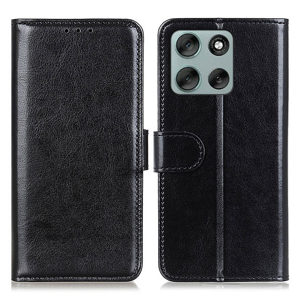 EIDERWOOD Motorola Moto G56 Kunstskinn Flip Deksel m. Kortholder & Ståfunksjon - Svart
