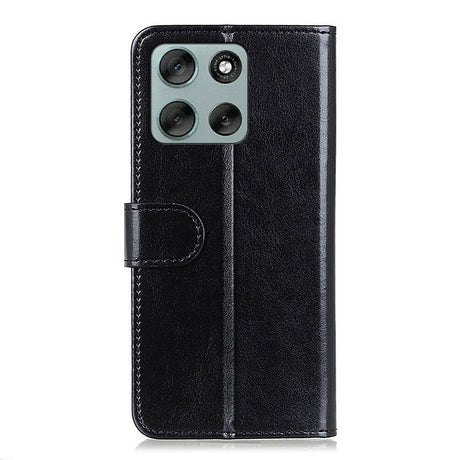 EIDERWOOD Motorola Moto G56 Kunstskinn Flip Deksel m. Kortholder & Ståfunksjon - Svart