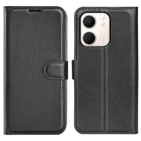 OPPO A5x (5G) / OPPO A5x (4G) EIDERWOOD Kunstskinn Flip Deksel med Kortholder & Ståfunksjon - Svart