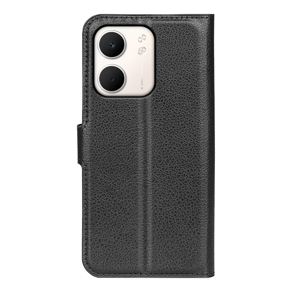 OPPO A5x (5G) / OPPO A5x (4G) EIDERWOOD Kunstskinn Flip Deksel med Kortholder & Ståfunksjon - Svart