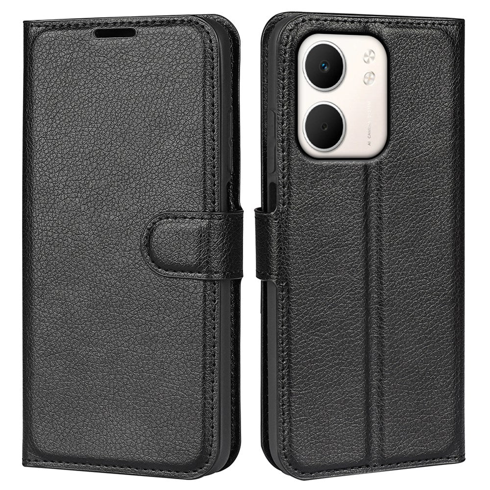 OPPO A5x (5G) / OPPO A5x (4G) EIDERWOOD Kunstskinn Flip Deksel med Kortholder & Ståfunksjon - Svart