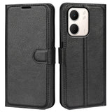 OPPO A5x (5G) / OPPO A5x (4G) EIDERWOOD Kunstskinn Flip Deksel med Kortholder & Ståfunksjon - Svart