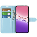 OPPO A5x (5G) / OPPO A5x (4G) EIDERWOOD Kunstskinn Flip Deksel med Kortholder & Ståfunksjon - Blå