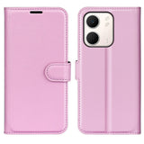 OPPO A5x (5G) / OPPO A5x (4G) EIDERWOOD Kunstskinn Flip Deksel med Kortholder & Ståfunksjon - Rosa