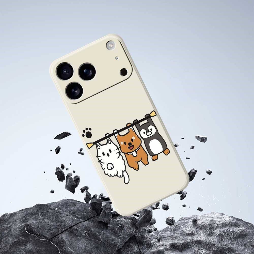 iPhone 17 Pro Fleksibelt Plast Deksel m. Dyremotiv - Beige