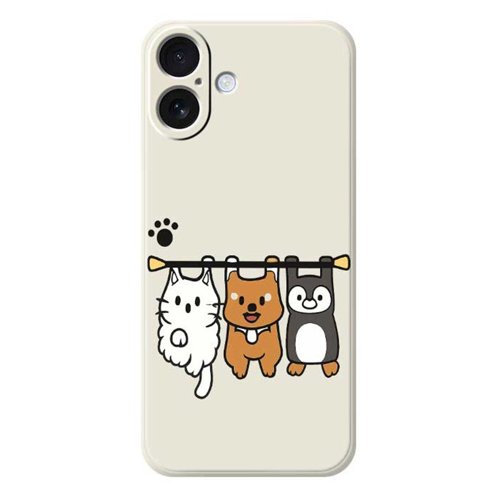 iPhone 17 Fleksibelt Plast Deksel m. Dyremotiv - Beige