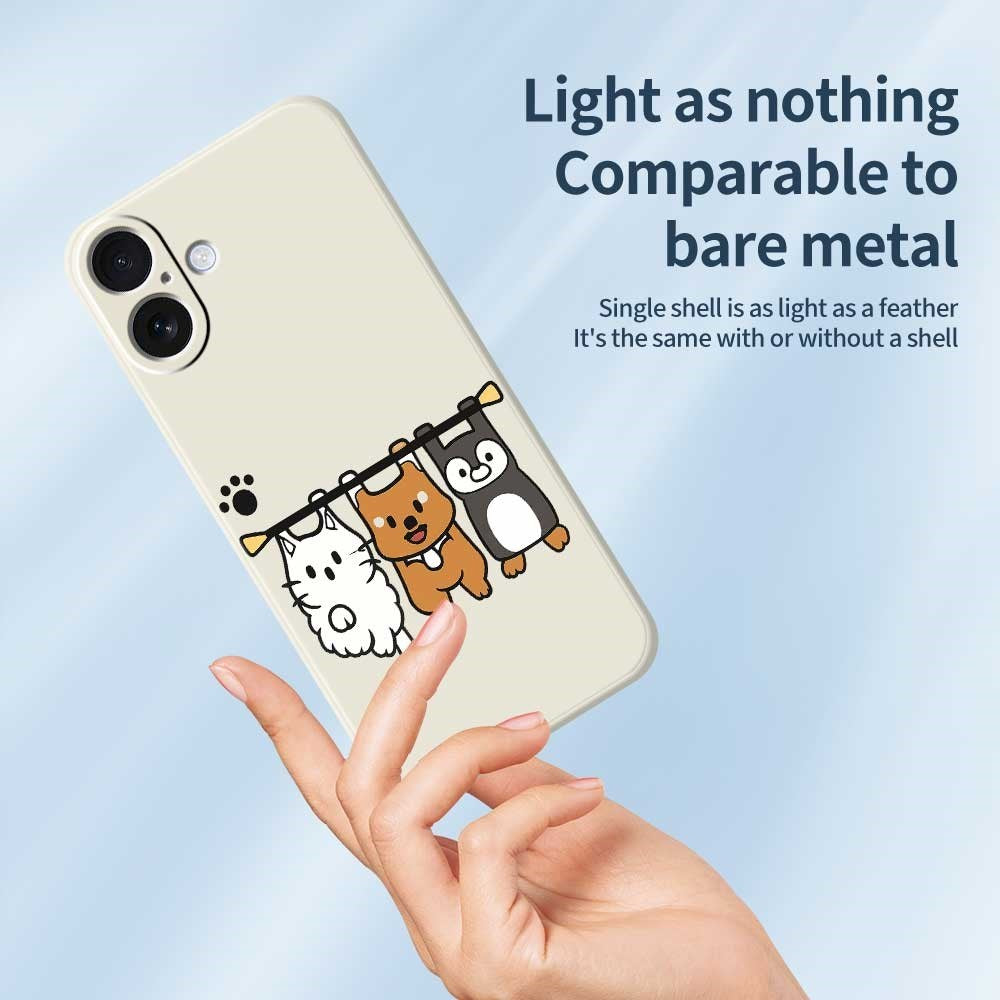 iPhone 17 Fleksibelt Plast Deksel m. Dyremotiv - Beige