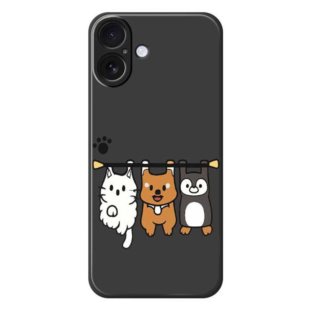 iPhone 17 Fleksibelt Plast Deksel m. Dyremotiv - Svart