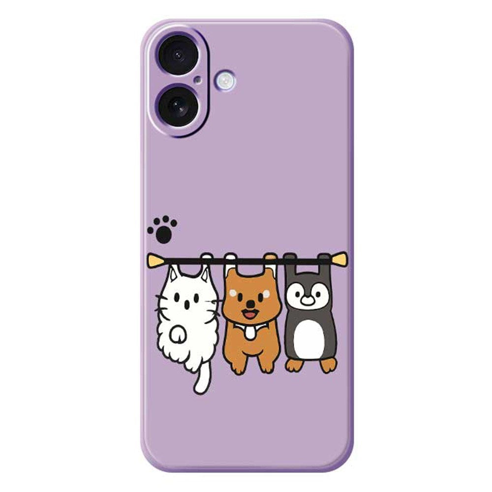 iPhone 17 Fleksibelt Plast Deksel m. Dyremotiv - Lilla