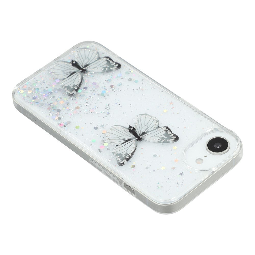 EIDERWOOD iPhone 17e / 16e Fleksibelt Plast Deksel med Sommerfugler - Gjennomsiktig