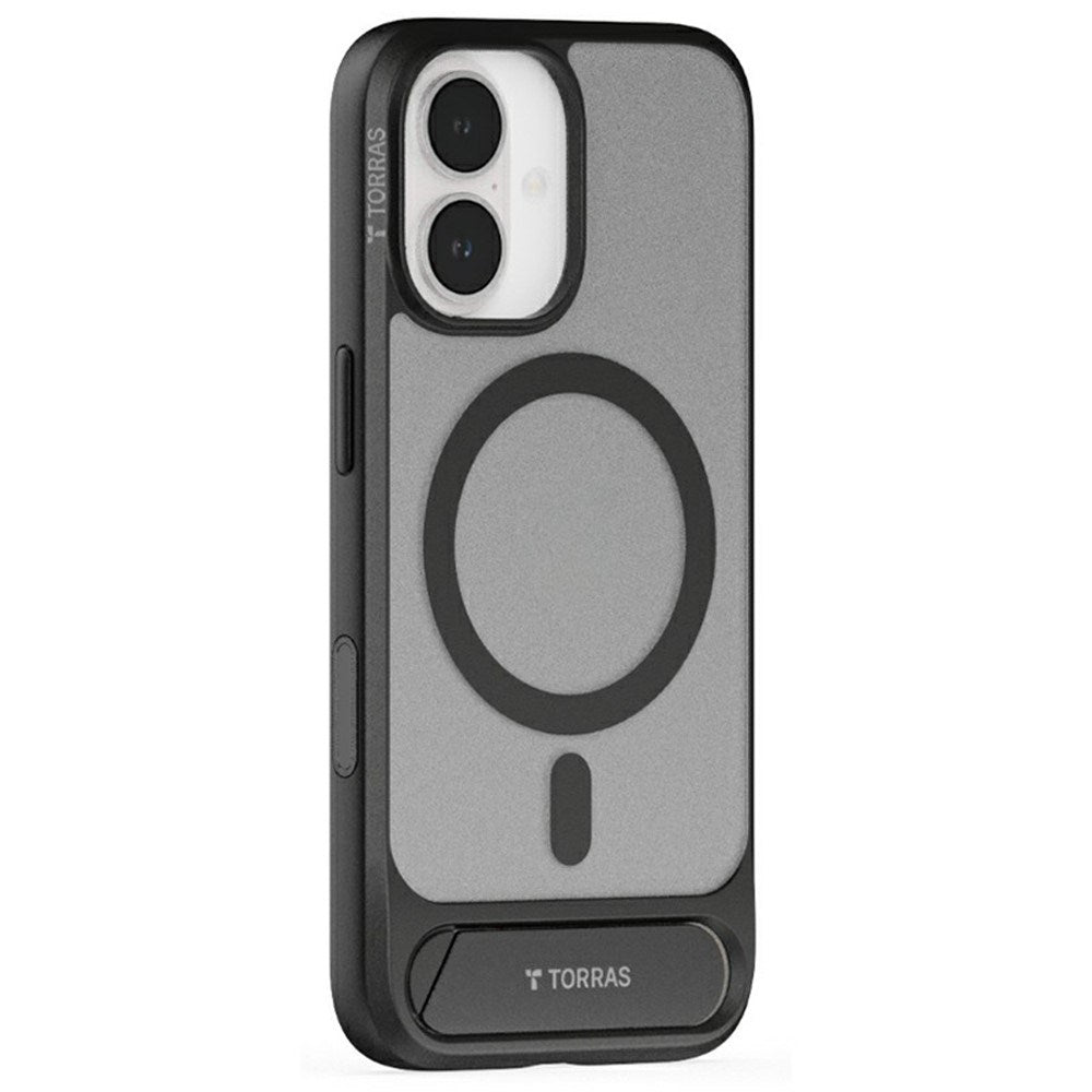 TORRAS iPhone 17 Pstand Hybrid Deksel m. Kickstand - MagSafe Kompatibel - Svart