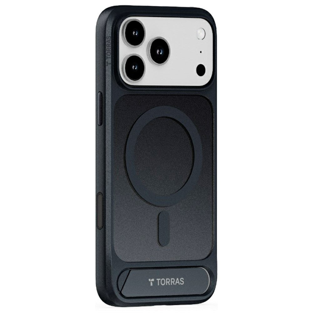 TORRAS iPhone 17 Pro Max Pstand Hybrid Deksel m. Kickstand - MagSafe Kompatibel - Svart