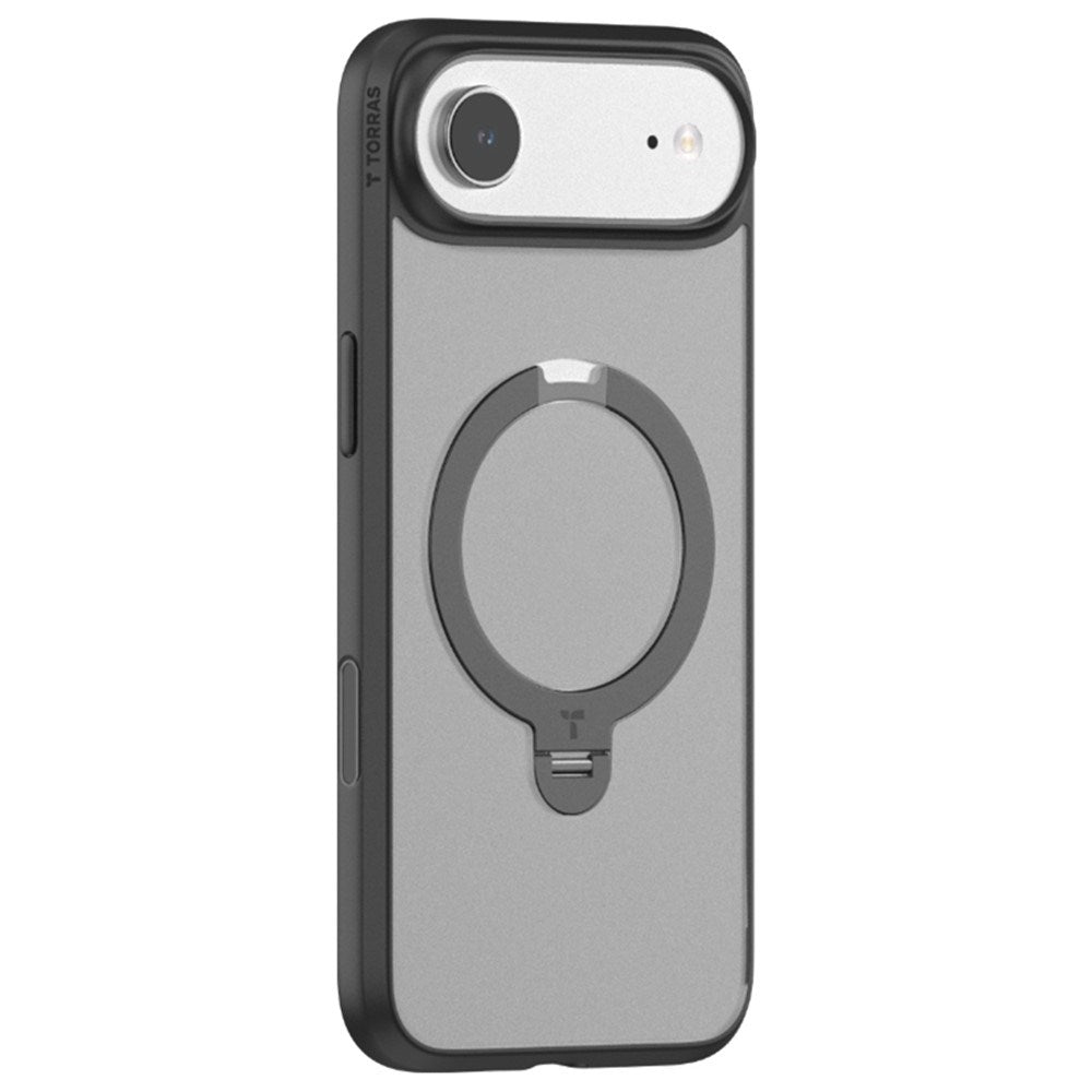TORRAS iPhone Air Ostand Spin Hybrid Deksel m. Roterende Kickstand - MagSafe Kompatibel - Svart
