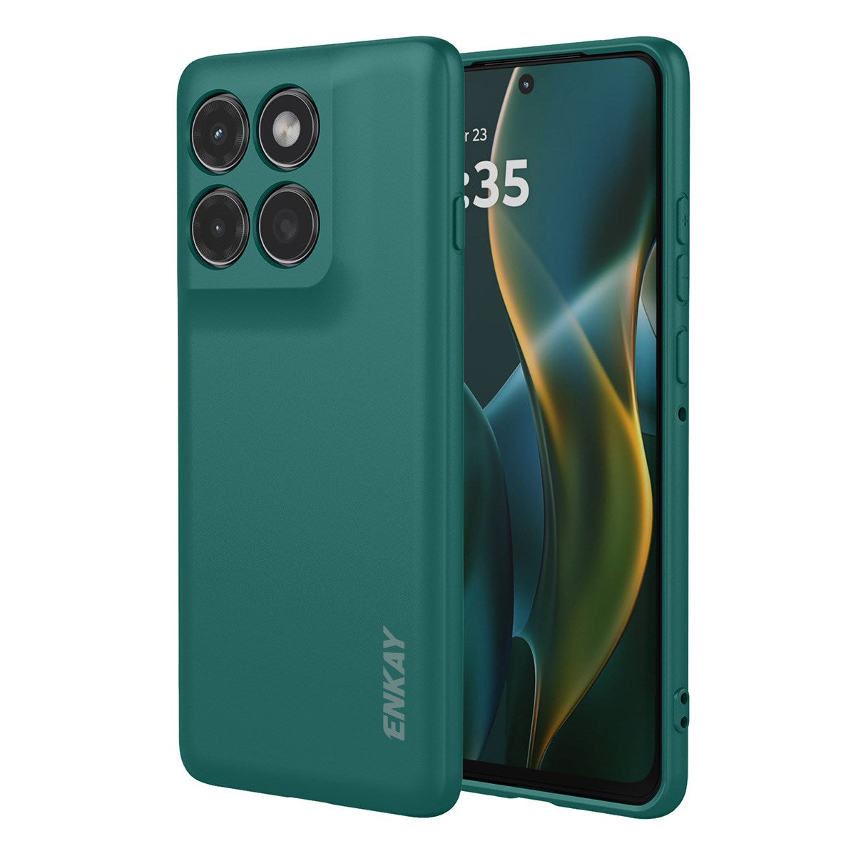 ENKAY Motorola Edge 60 Pro Silikon Deksel - Mørk Grønn