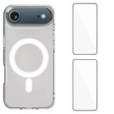 iPhone Air Hybrid Deksel inkl. 2 x Skjermbeskyttere - MagSafe Kompatibel - Gjennomsiktig / Hvit