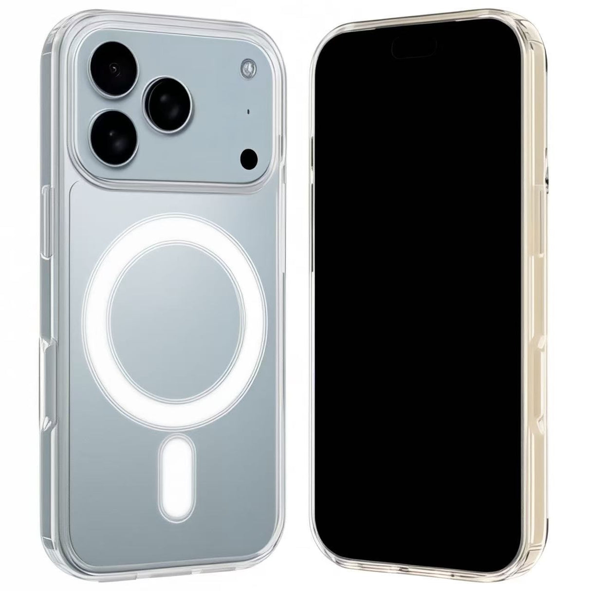 iPhone 17 Pro Max Hybrid Deksel inkl. 2 x Skjermbeskyttere - MagSafe Kompatibel - Gjennomsiktig / Hvit