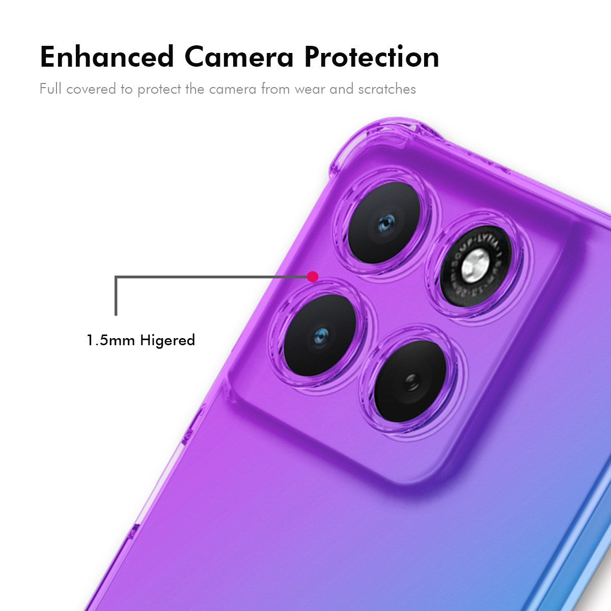 ENKAY Motorola Moto G86 Power Fleksibelt Plast Deksel m. Støtdempende Hjørner - Lilla / Blå