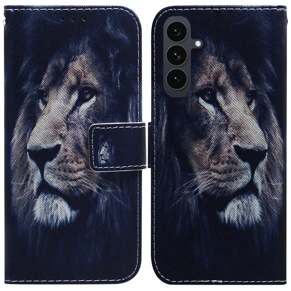 EIDERWOOD Samsung Galaxy S25 FE Kunstskinn Flip Deksel m. Motiv - Løve