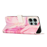 EIDERWOOD Motorola Moto G56 Marmor Mønstret Kunstskinn Flip Deksel m. Stropp - Rosa