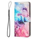 EIDERWOOD Motorola Moto G56 Marmor Mønstret Kunstskinn Flip Deksel m. Stropp - Rosa / Lilla