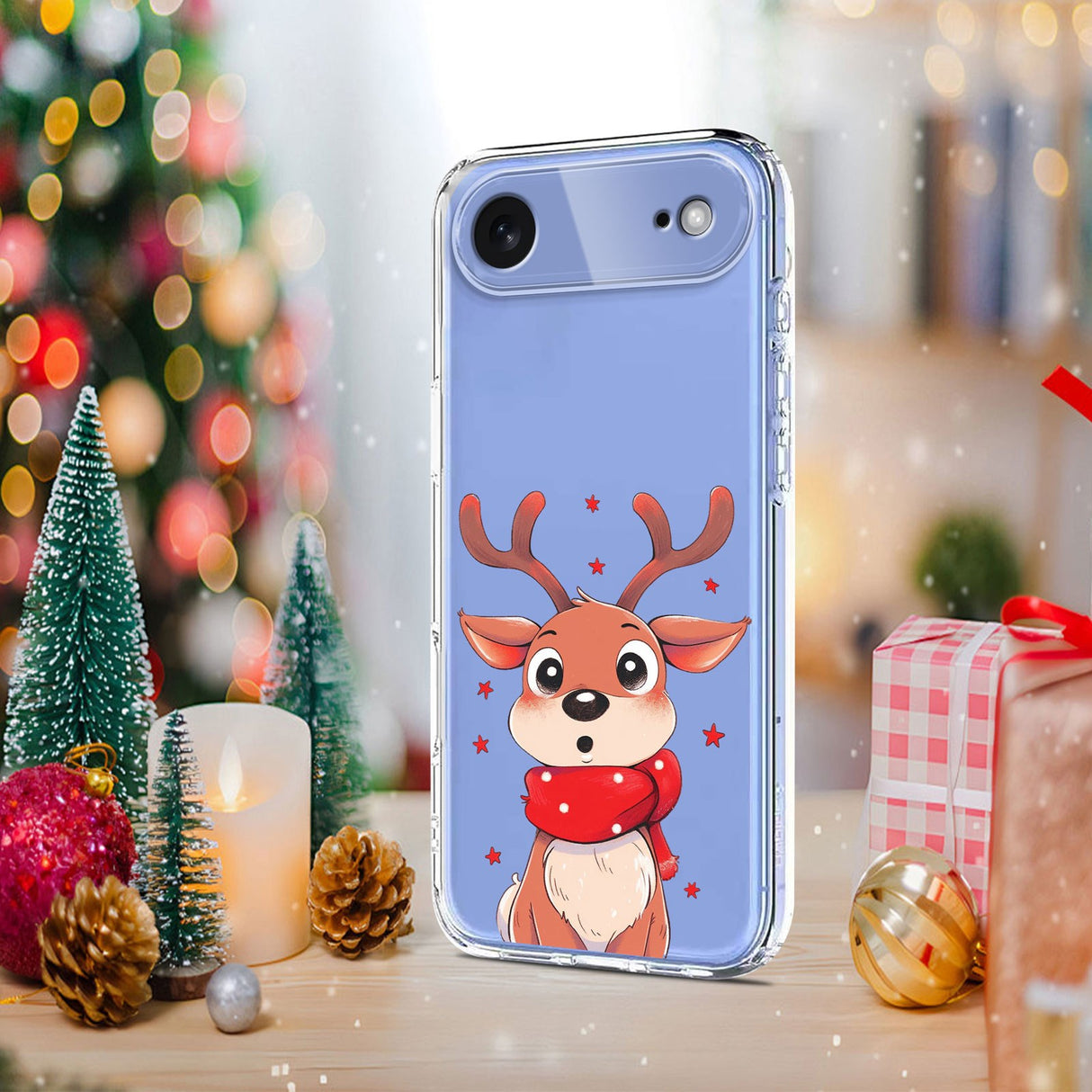 EIDERWOOD iPhone Air Fleksibelt Plast Juledeksel med Motiv - Gjennomsiktig / Reinsdyr