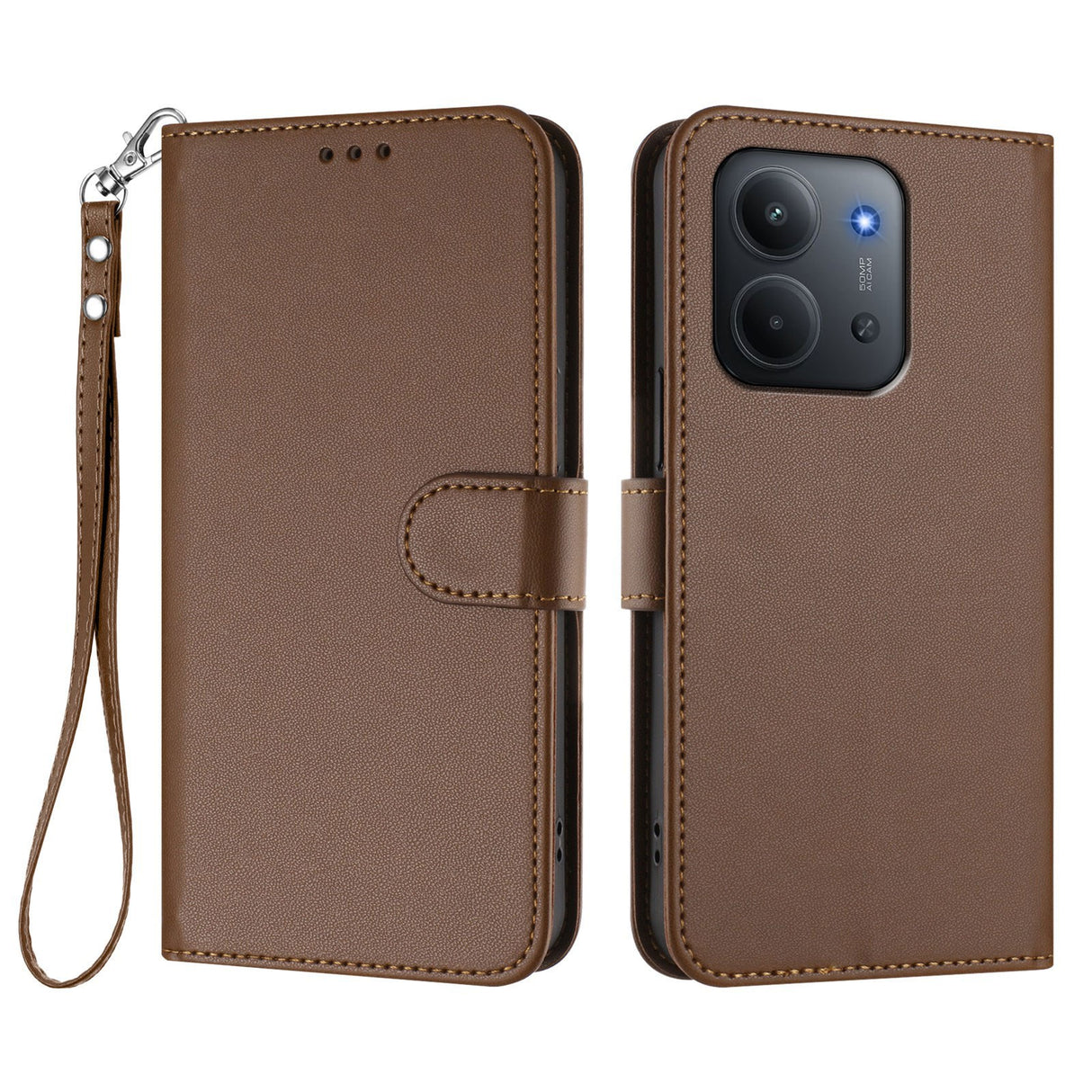 Xiaomi Redmi 15C (5G) / (4G) EIDERWOOD Flipdeksel med Kortholder & Stativfunksjon - Brun