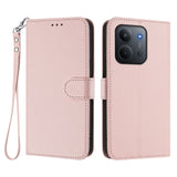Xiaomi Redmi 15C (5G) / (4G) EIDERWOOD Flipdeksel med Kortholder & Stativfunksjon - Rosa