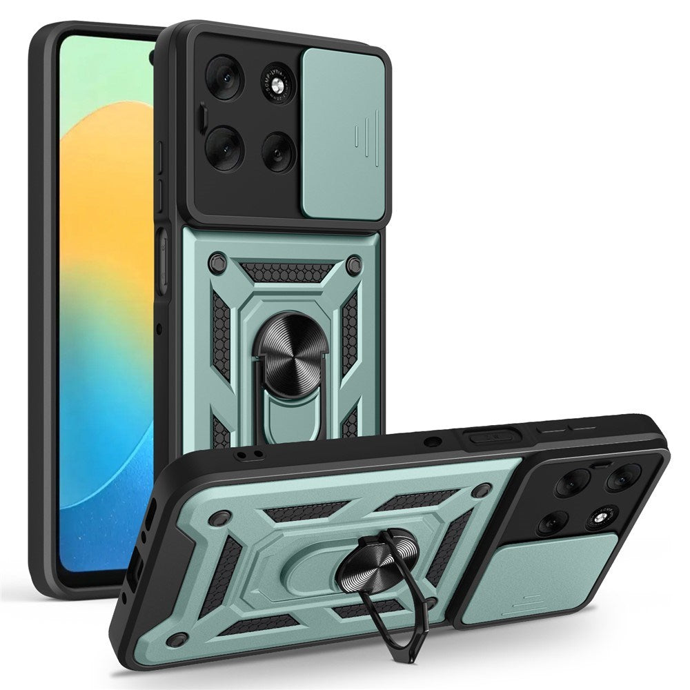 EIDERWOOD Motorola Moto G56 Hybrid Håndverker Deksel m. Kickstand & Cam Slider - Grønn