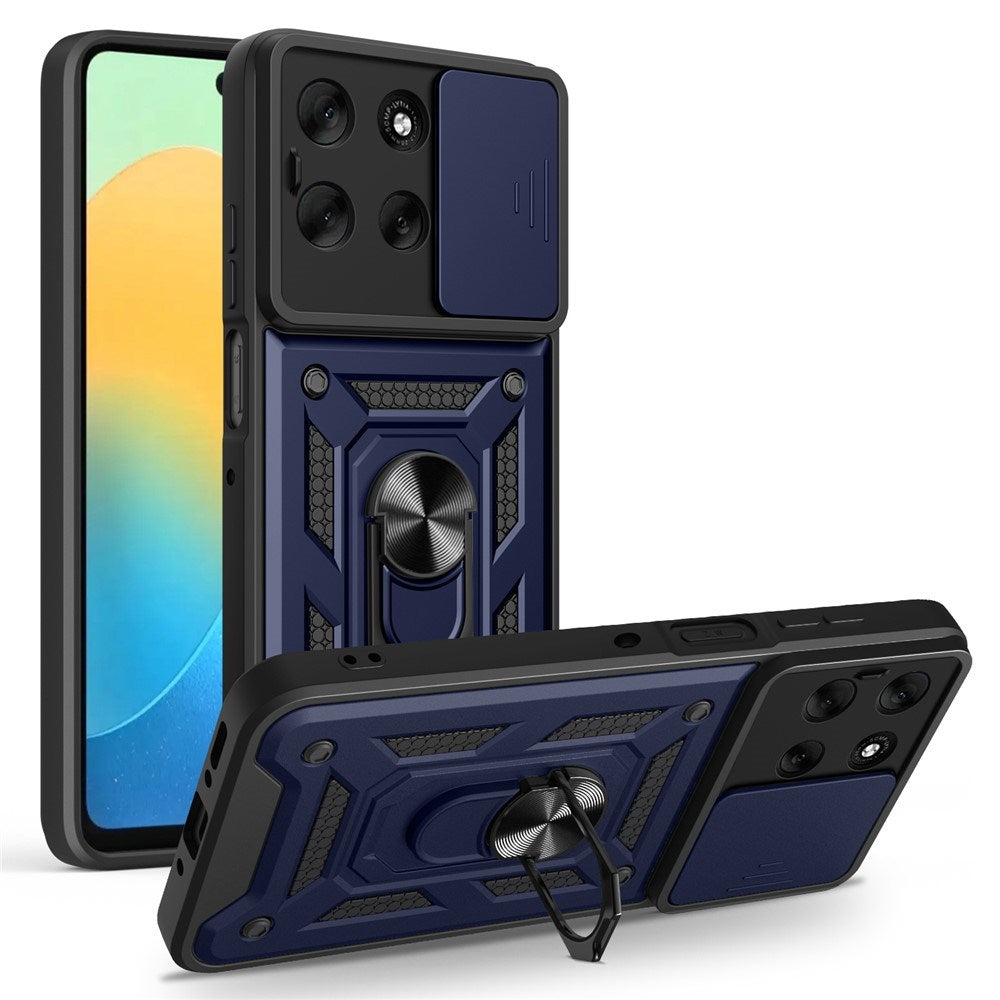 EIDERWOOD Motorola Moto G56 Hybrid Håndverker Deksel m. Kickstand & Cam Slider - Blå