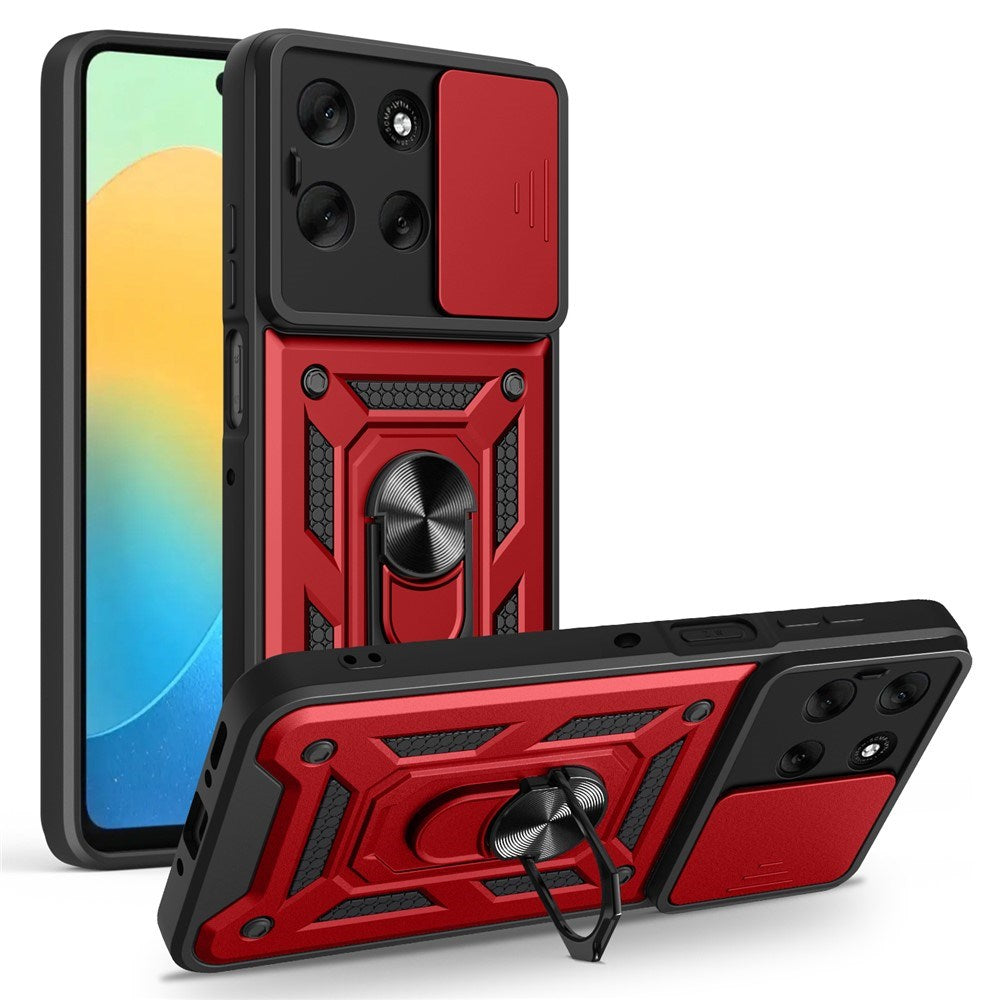 EIDERWOOD Motorola Moto G56 Hybrid Håndverker Deksel m. Kickstand & Cam Slider - Rød