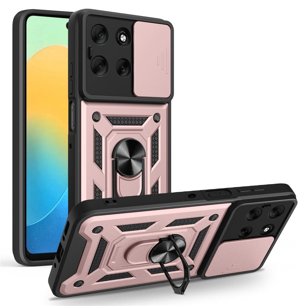EIDERWOOD Motorola Moto G56 Hybrid Håndverker Deksel m. Kickstand & Cam Slider - Rosegull