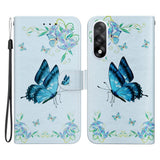 EIDERWOOD OnePlus Nord 5 Kunstskinn Flip Deksel med Kortholder & Stropp – Blå Sommerfugl