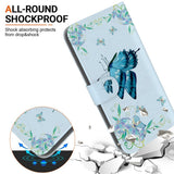 EIDERWOOD OnePlus Nord 5 Kunstskinn Flip Deksel med Kortholder & Stropp – Blå Sommerfugl
