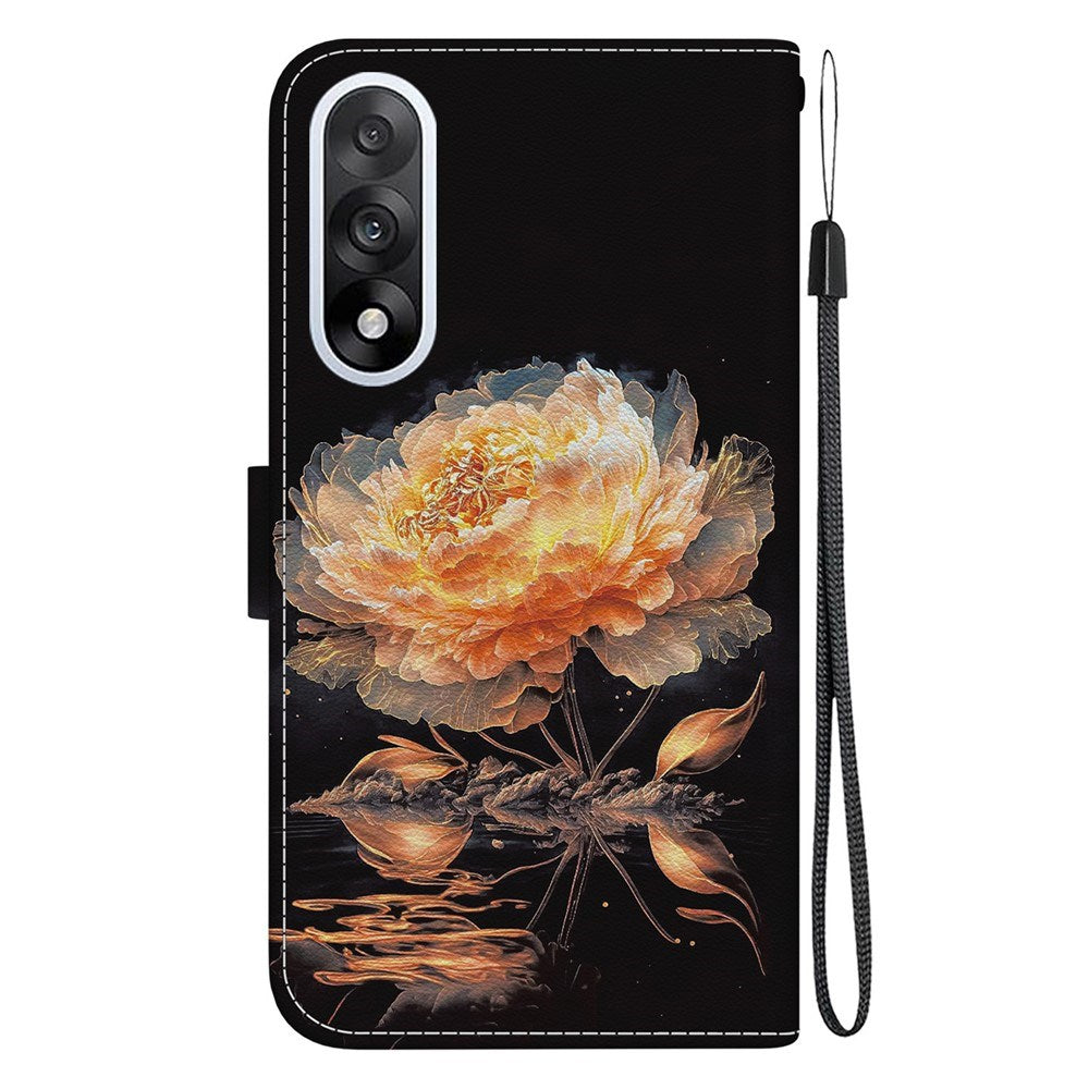 EIDERWOOD OnePlus Nord 5 Kunstskinn Flip Deksel med Kortholder & Stropp – Gullpeon