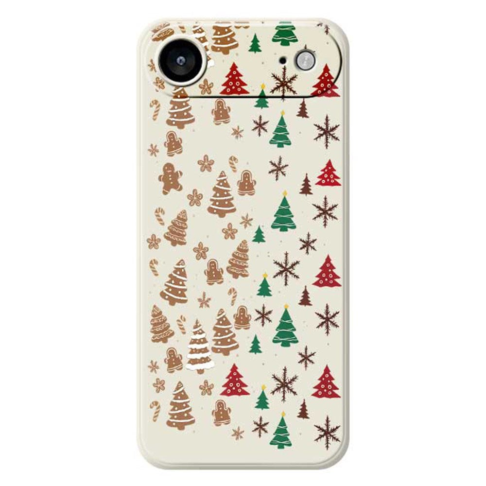 EIDERWOOD iPhone Air Jule Deksel - Fleksibel Plast - Pepperkakemenn & Juletrær / Beige