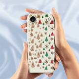EIDERWOOD iPhone Air Jule Deksel - Fleksibel Plast - Pepperkakemenn & Juletrær / Beige