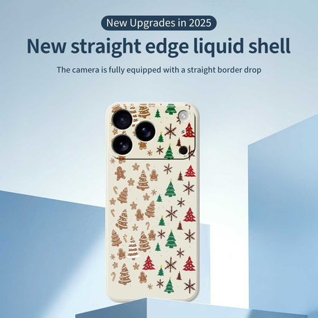 EIDERWOOD iPhone 17 Pro Jule Deksel - Fleksibel Plast - Pepperkakemenn & Juletrær / Beige