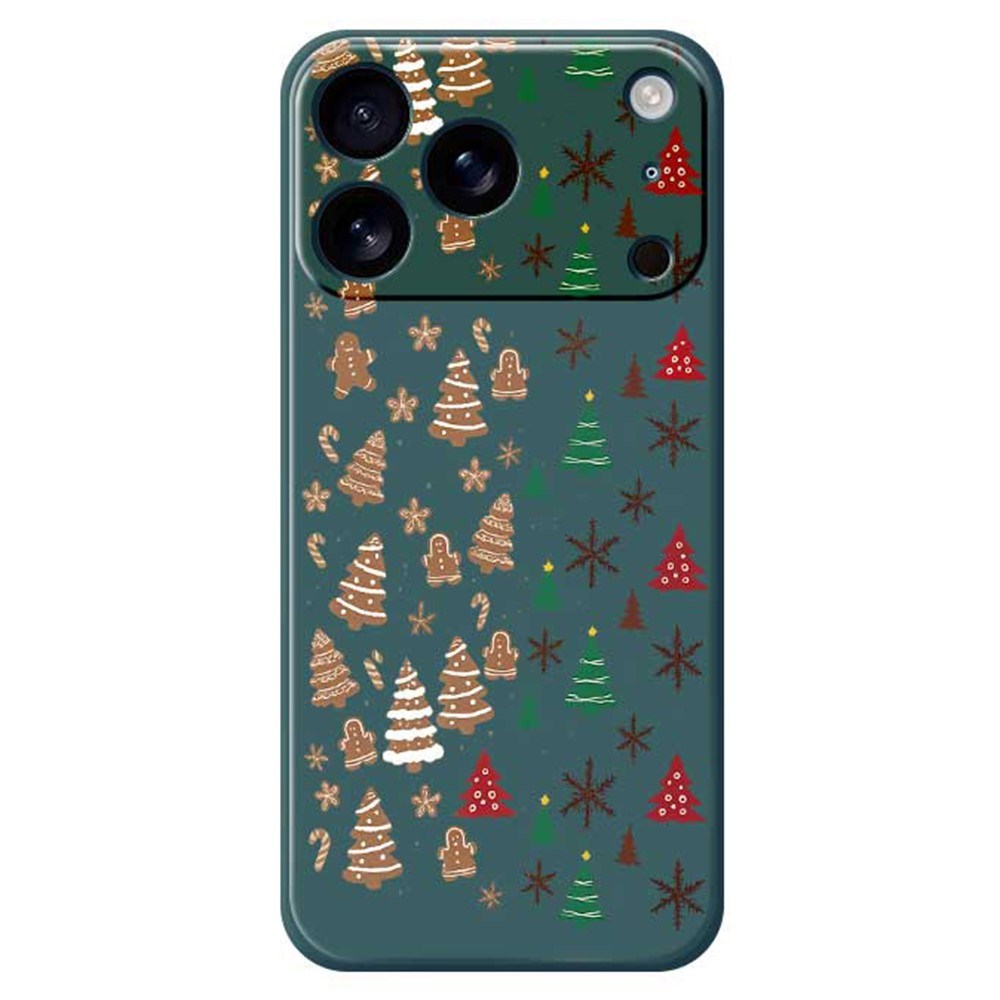 EIDERWOOD iPhone 17 Pro Jule Deksel - Fleksibel Plast - Pepperkakemenn & Juletrær / Grønn