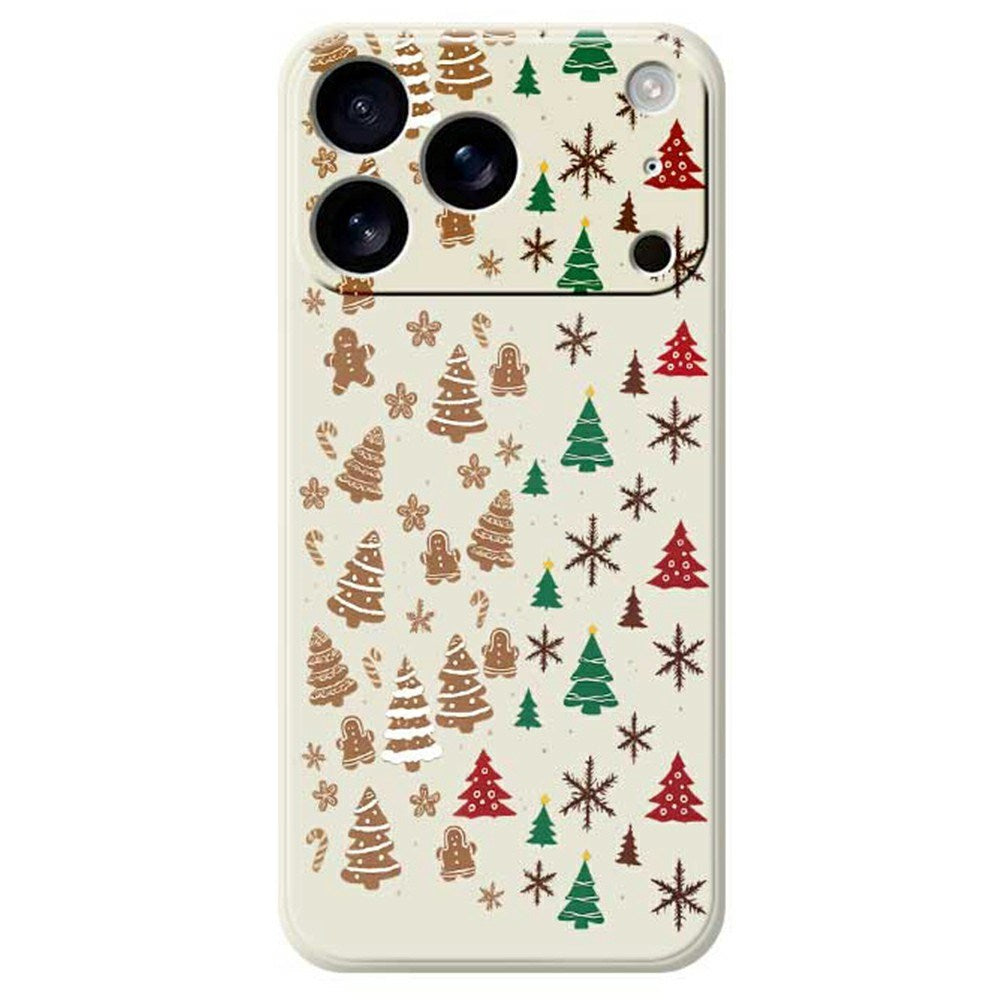 EIDERWOOD iPhone 17 Pro Max Jule Deksel - Fleksibel Plast - Pepperkakemenn & Juletrær / Beige