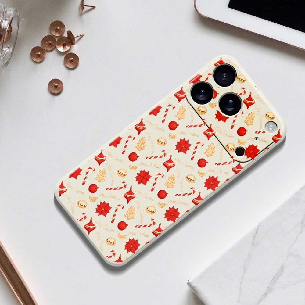 EIDERWOOD iPhone 17 Pro Max Jule Deksel - Fleksibel Plast - Julegodteri / Beige