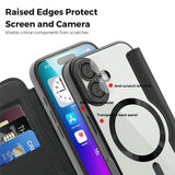 EIDERWOOD iPhone 17 Flipp Deksel med Gjennomsiktig Bakside – MagSafe Kompatibel – Svart
