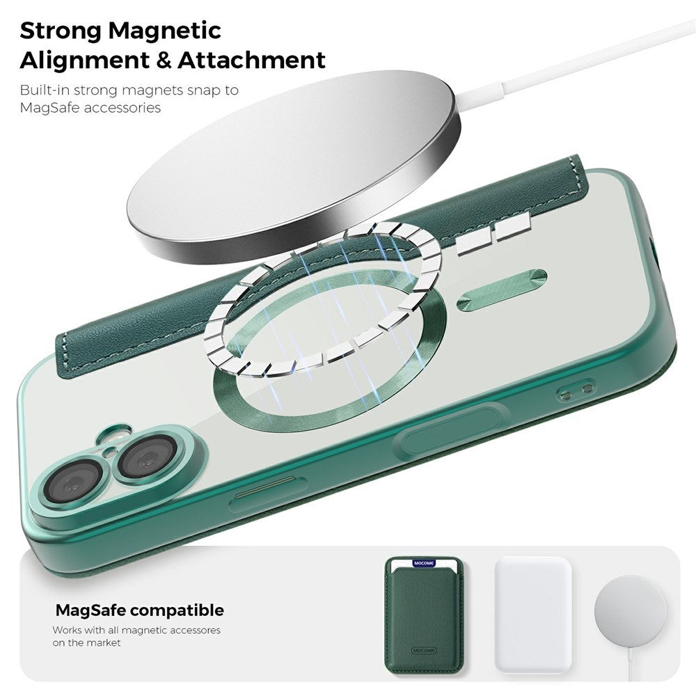 EIDERWOOD iPhone 17 Flipp Deksel med Gjennomsiktig Bakside – MagSafe Kompatibel – Grønn