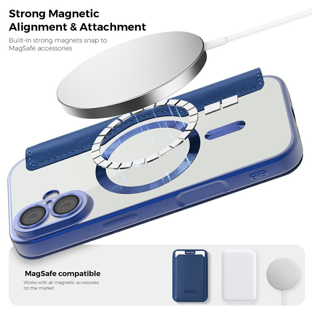 EIDERWOOD iPhone 17 Flipp Deksel med Gjennomsiktig Bakside – MagSafe Kompatibel – Mørk Blå