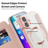 EIDERWOOD iPhone 17 Flipp Deksel med Gjennomsiktig Bakside – MagSafe Kompatibel – Rosa