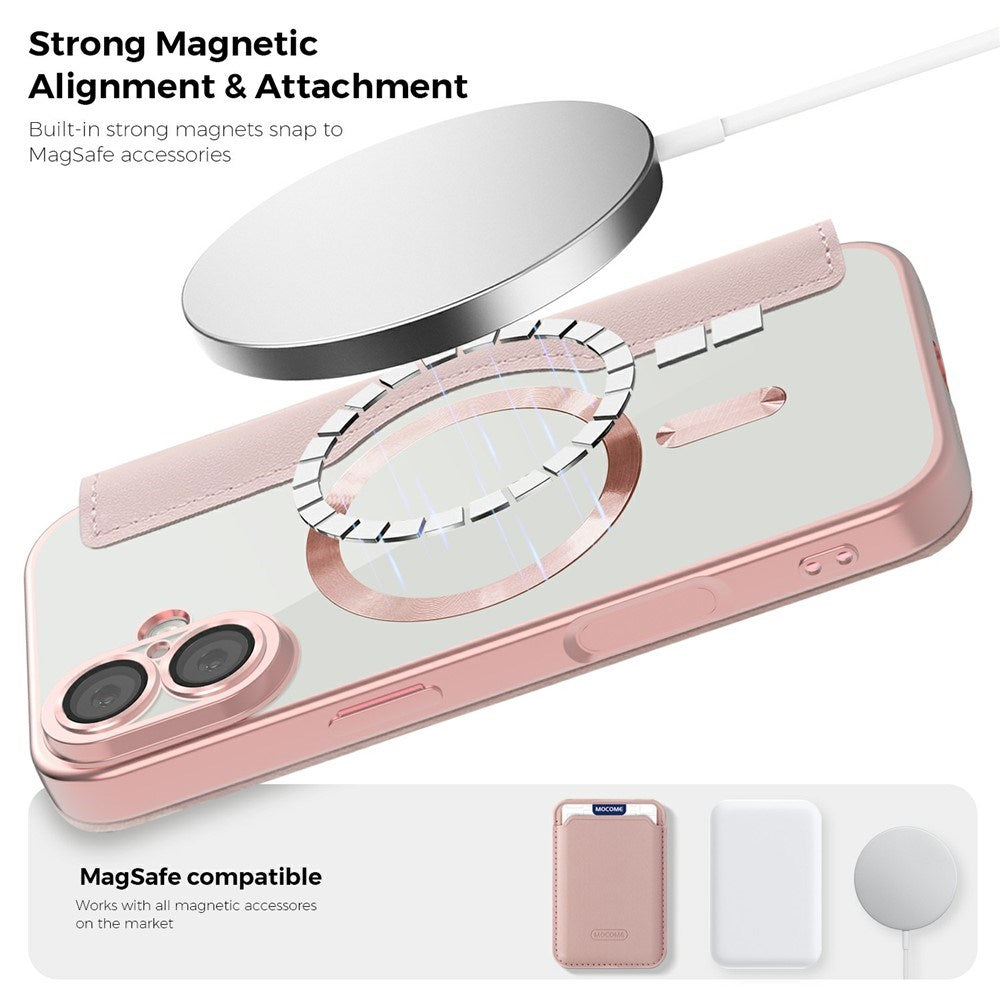 EIDERWOOD iPhone 17 Flipp Deksel med Gjennomsiktig Bakside – MagSafe Kompatibel – Rosa