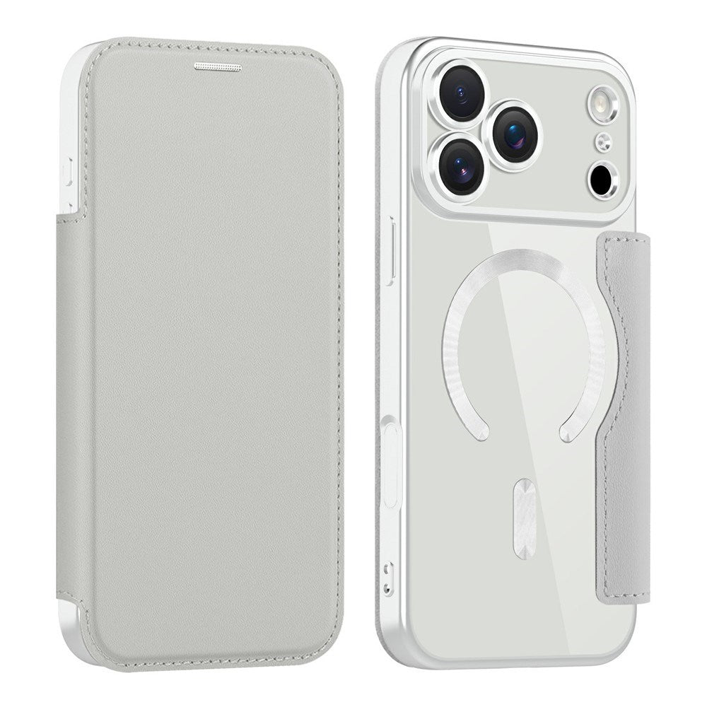 EIDERWOOD iPhone 17 Pro Flipp Deksel med Gjennomsiktig Bakside – MagSafe Kompatibel – Grå