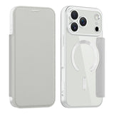 EIDERWOOD iPhone 17 Pro Flipp Deksel med Gjennomsiktig Bakside – MagSafe Kompatibel – Grå